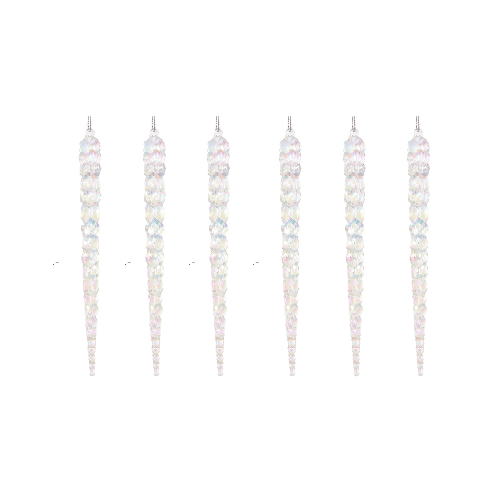 Hanging Ornament - Iridescent Icicles Hanging (Pack of 6)