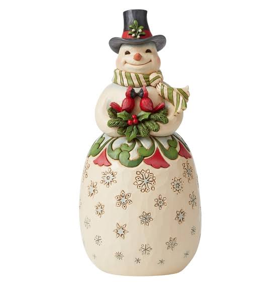 Heartwood Creek <br> Snowman With Cardinals <br> "Winter Joy in Hand and Heart"