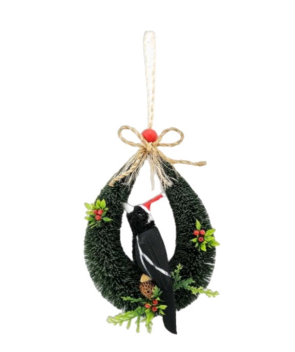 Bristlebrush Designs <br> Christmas Decoration <br> Magpie Door Loop Hanger