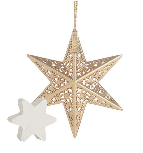 SCENTSICLES - White Winter Fir Scented Decorative Ornament - Gold Star