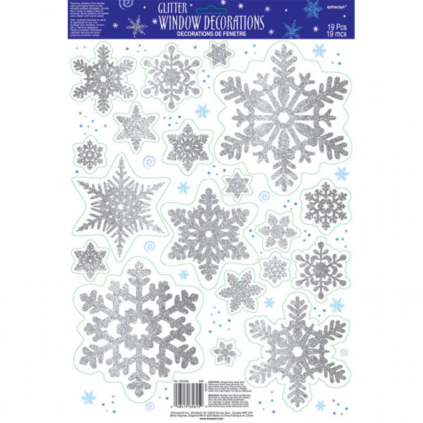 Window Decorations - Prismatic Vinyl Snowflakes