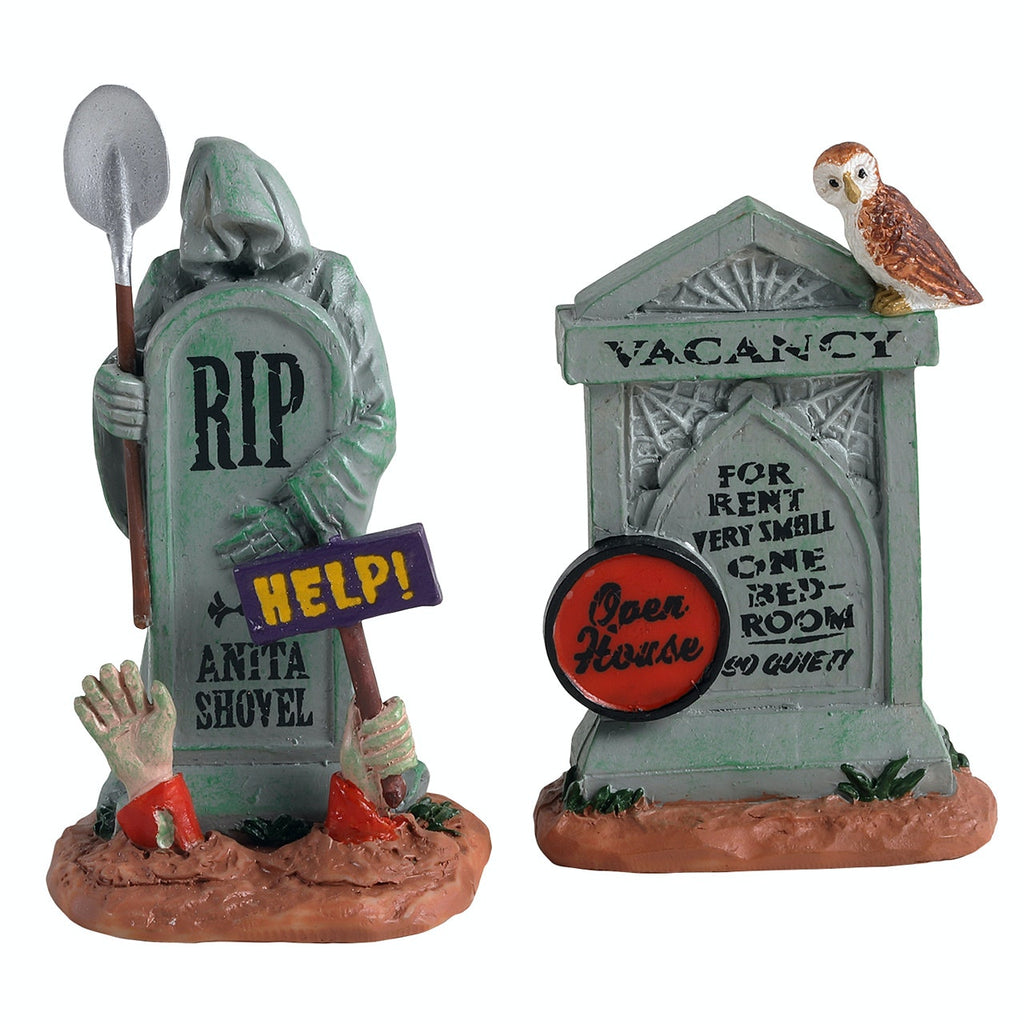 Spooky Town Figurines<br>Tombstone Duo, Set of 2