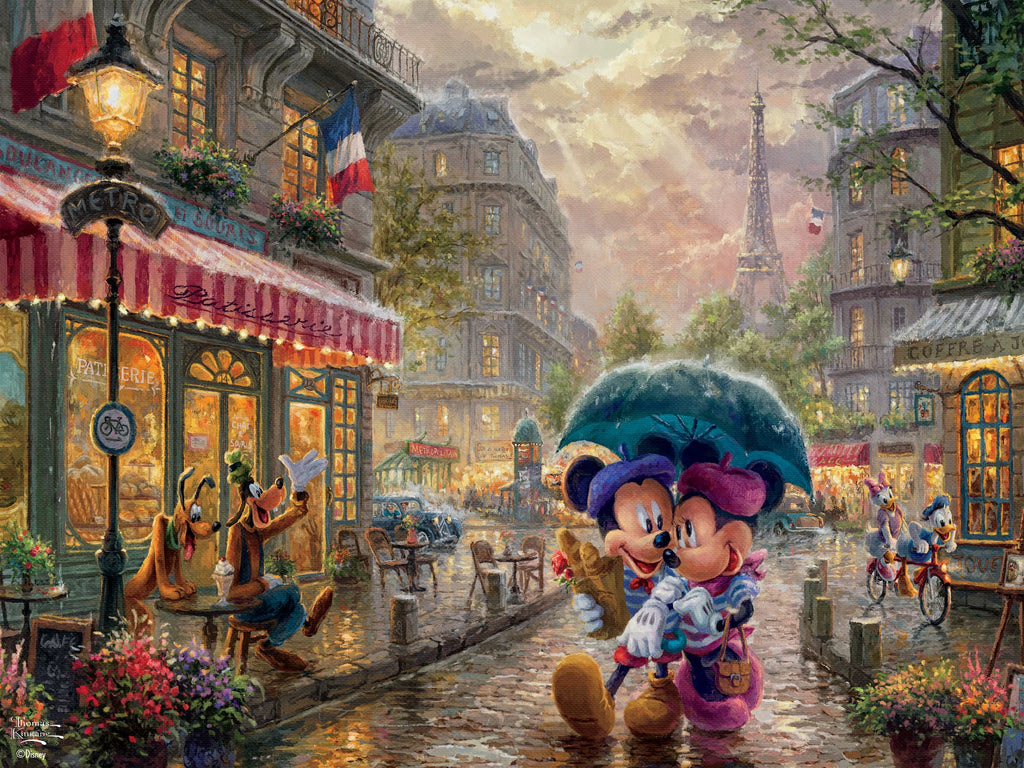 Thomas Kinkade Disney Dreams <br>300 Piece Puzzle <br> Mickey & Minnie in Paris