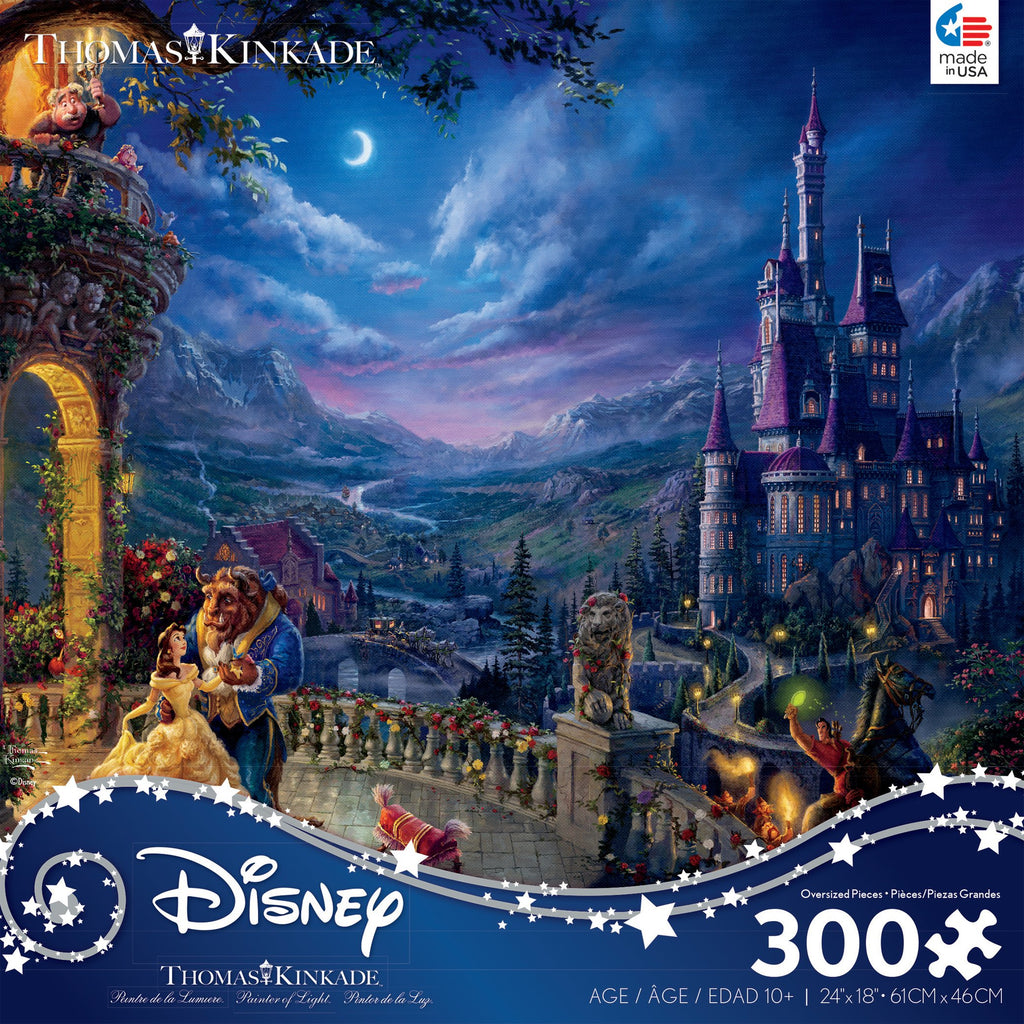 Thomas Kinkade Disney Dreams <br>300 Piece Puzzle <br> Beauty and the Beast Dancing in the Moonlight