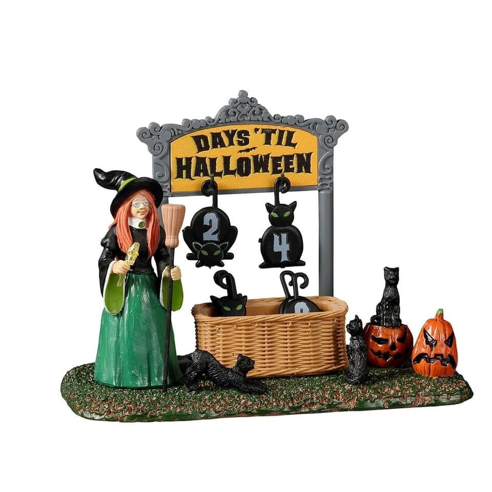 Spooky Town <br> Table Piece <br> Black Cat Countdown