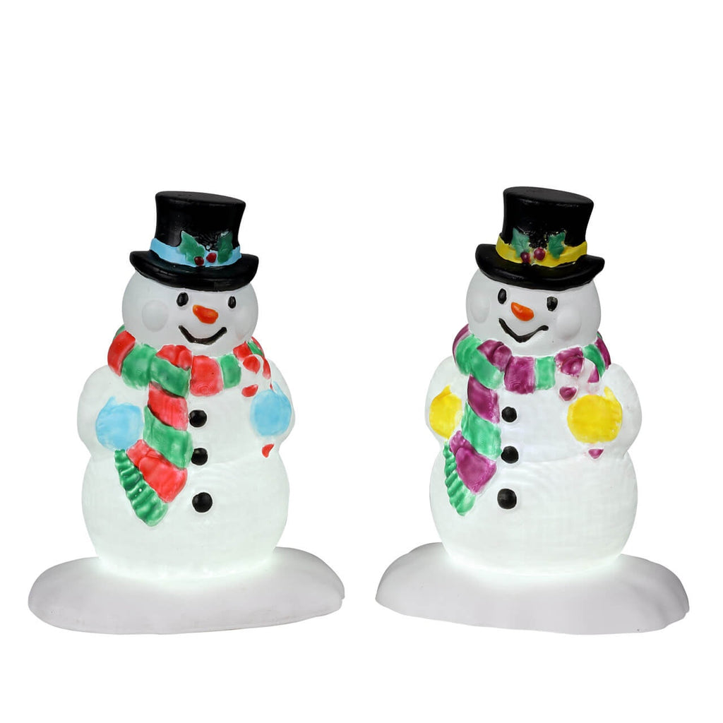 Lemax Lighted Accessories <br> Holly Hat Snowman, Set of 2