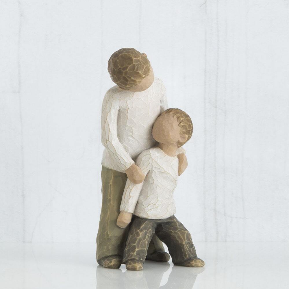 Brothers by Willow Tree. Figure of two boys, younger leaning against the older