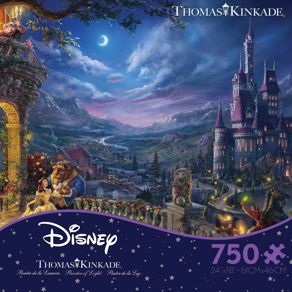 Thomas Kinkade Disney Dreams <br>750 Piece Puzzle <br> Beauty and the Beast Dancing in the Moonlight