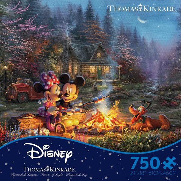 Thomas Kinkade Disney Dreams <br> 750 Piece Puzzle <br> Mickey & Minnie Sweetheart Fire