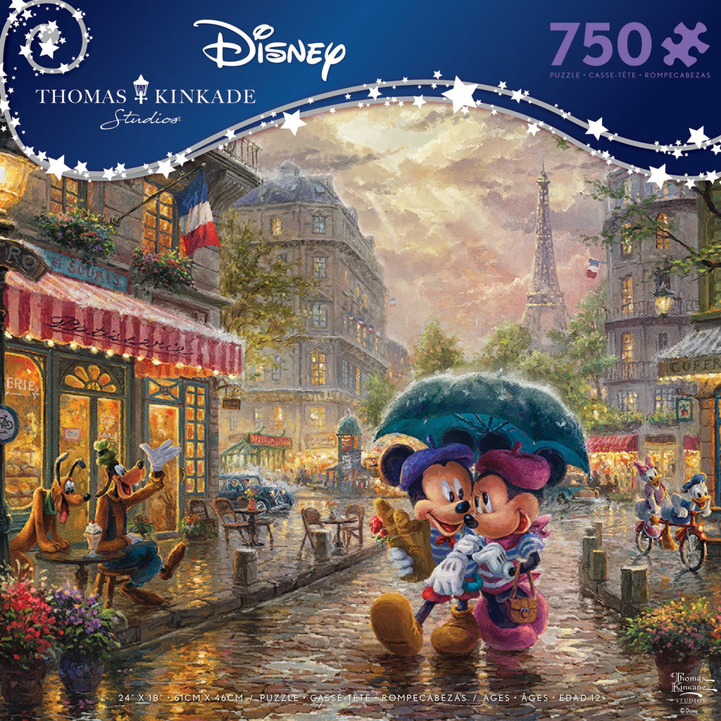 Thomas Kinkade Disney Dreams <br>750 Piece Puzzle <br> Mickey & Minnie in Paris