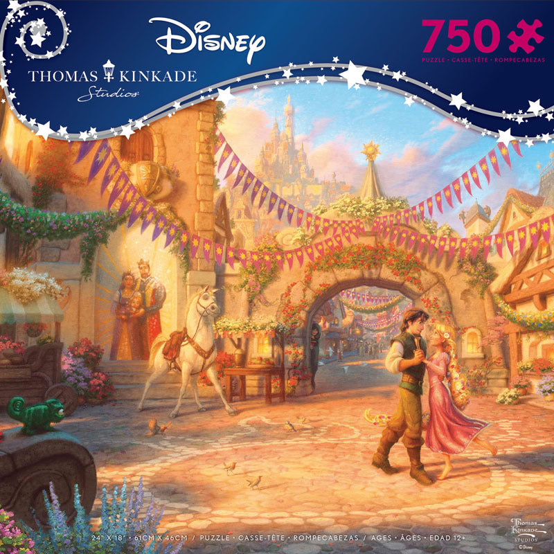 Thomas Kinkade Disney Dreams <br>750 Piece Puzzle <br> Rapunzel Dancing in Courtyard