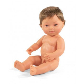Miniland Doll <br> 38cm Baby Boy (Down Syndrome)<br>Caucasian