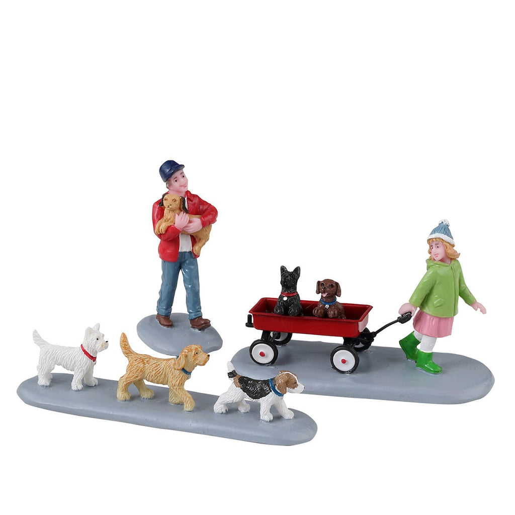 LEMAX 2023 <br> Figurine <br> Puppy Parade, Set of 3