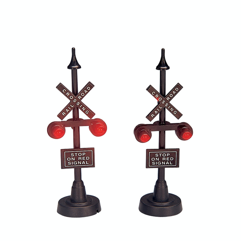 LEMAX PRE-ORDER <br> Lighted Accessories <br> 4" Railway Stop Lights, Set of 2