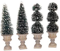 Lemax Accessories <br>  Cone-Shaped & Sculpted Topiaries, Set of 4