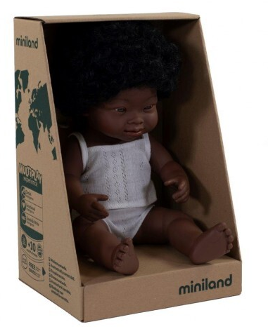 Miniland Doll <br> 38cm Baby Girl (Down Syndrome) <br> African