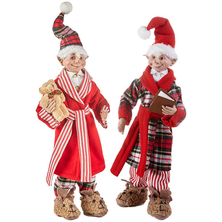 RAZ Imports Elves <br> No Place Like Home <br> 16" Posable Elf in Robe <br>(2 Assorted)