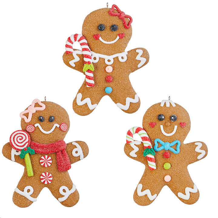 RAZ Imports <br>Hanging Ornament <br> Gingerbread Man <br> 3 Assorted