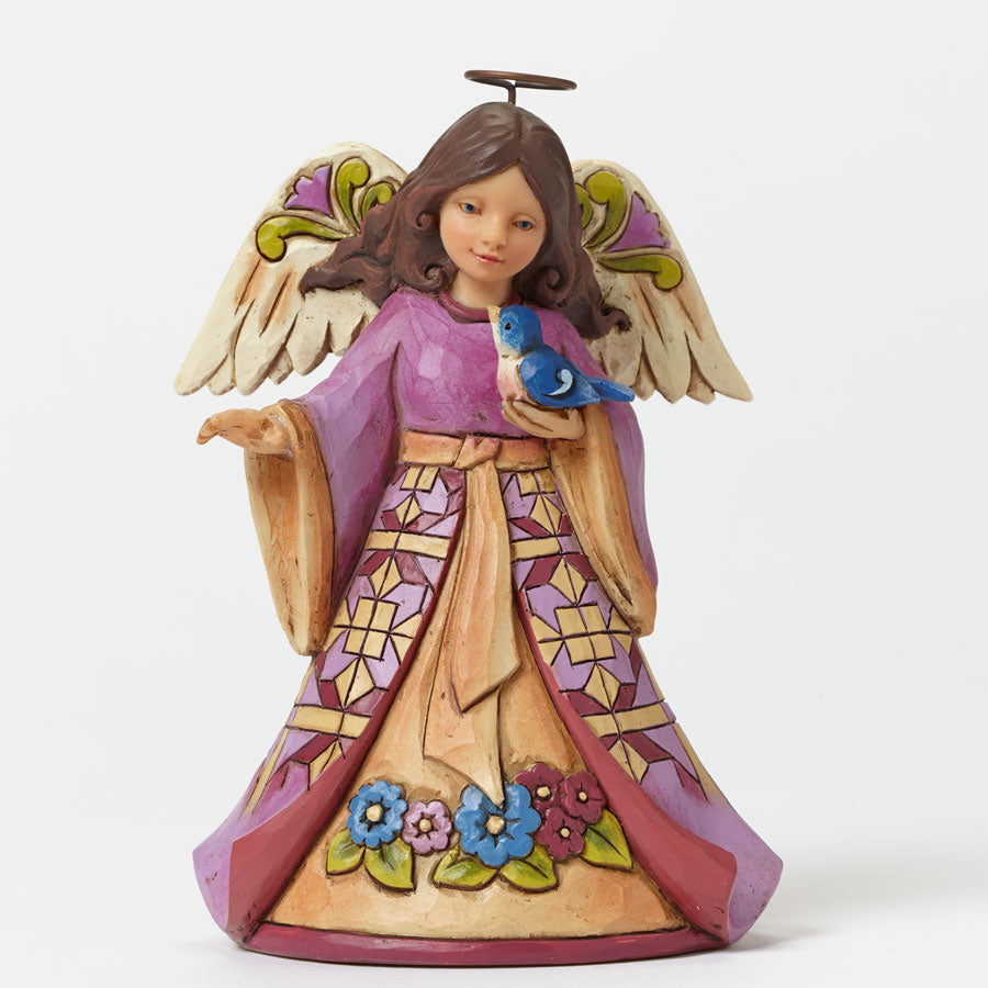 Jim Shore <br> Heartwood Creek <br>Pint Size Angel with Bluebird