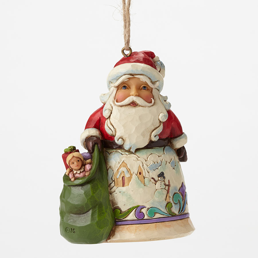 Heartwood Creek <br> Hanging Ornament <br> Santa with Winter Scene