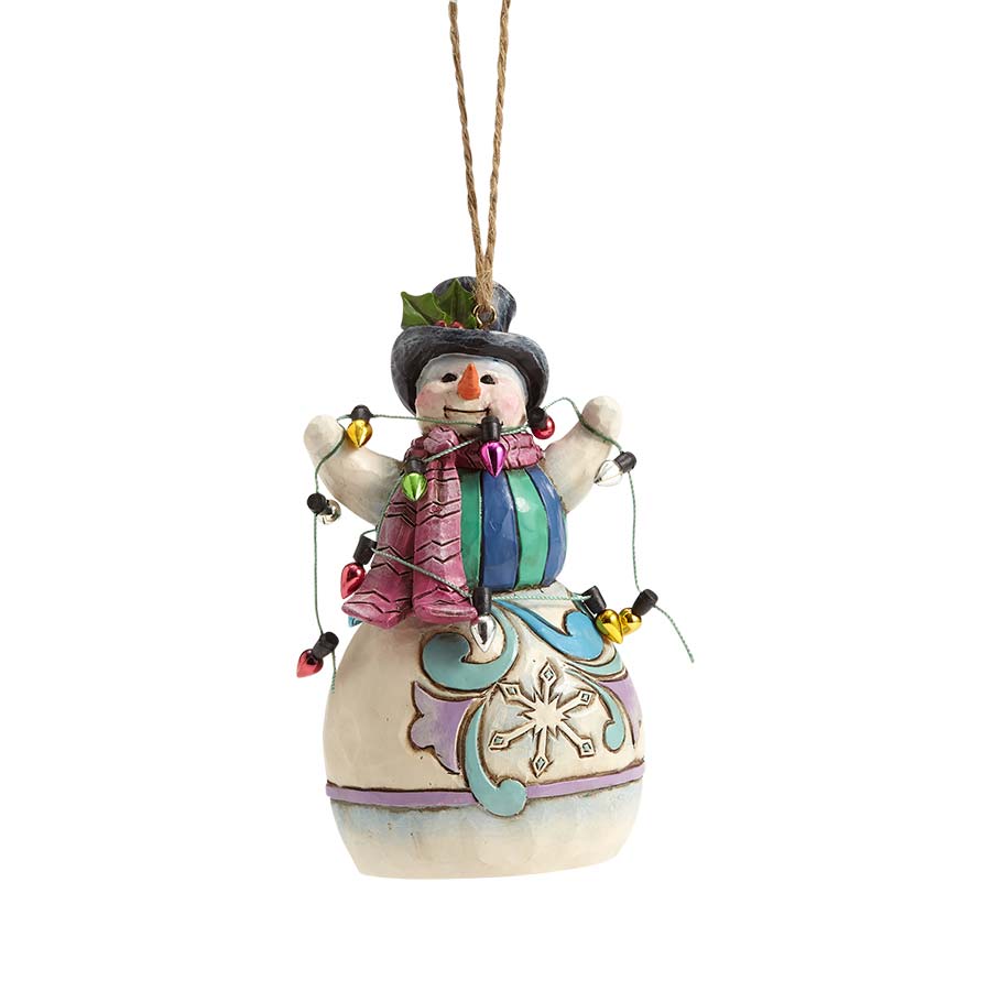 Heartwood Creek  <br> Hanging Ornament <br> Snowman Wrapped In Lights