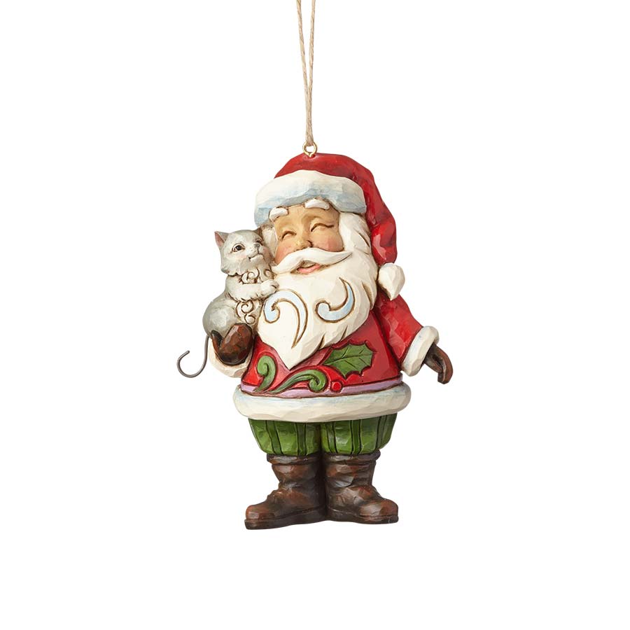 Heartwood Creek <br> Hanging Ornament <br> Mini Santa with Cat