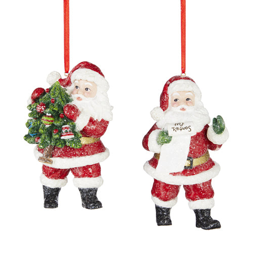 RAZ Imports <br> Hanging Ornament <br> Santa Ornament <br> 2 Assorted