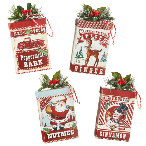 RAZ Imports <br> Hanging Ornaments <br> 5" Holiday Spice Ornaments <br> 4 Assorted