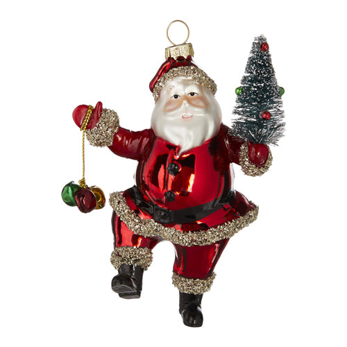 RAZ Imports <br> Hanging Ornament <br> 5" Santa with Tree