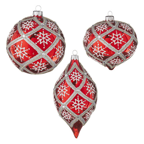 RAZ Imports <br> Hanging Ornament <br> Diamond Point and Snowflake Ornament (3AT)