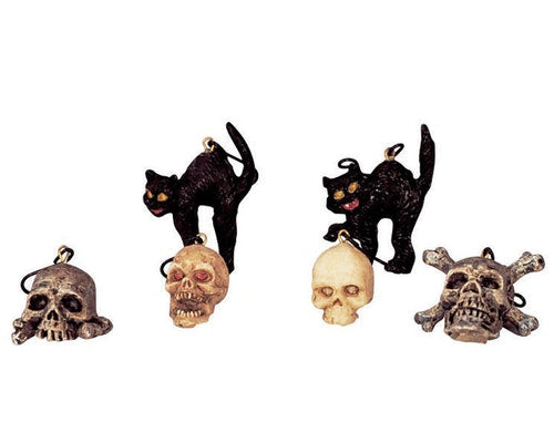 Spooky Town Accessories <br>  Halloween Tree Decorations, Set of 6