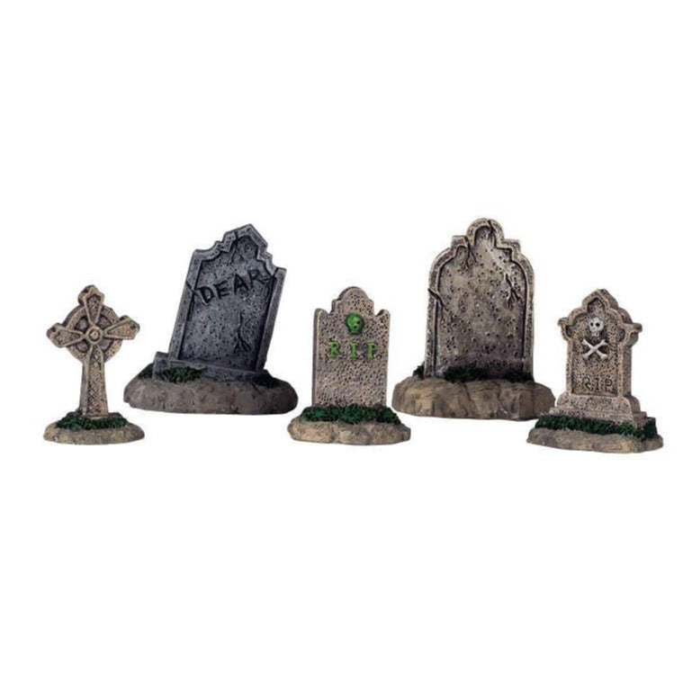 Spooky Town Accessories <br> Tombstones, Set of 5