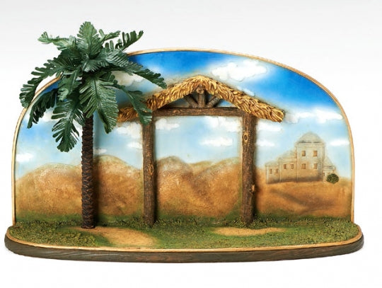FONTANINI 5" - STABLE SCENE WITH PALM TREE
