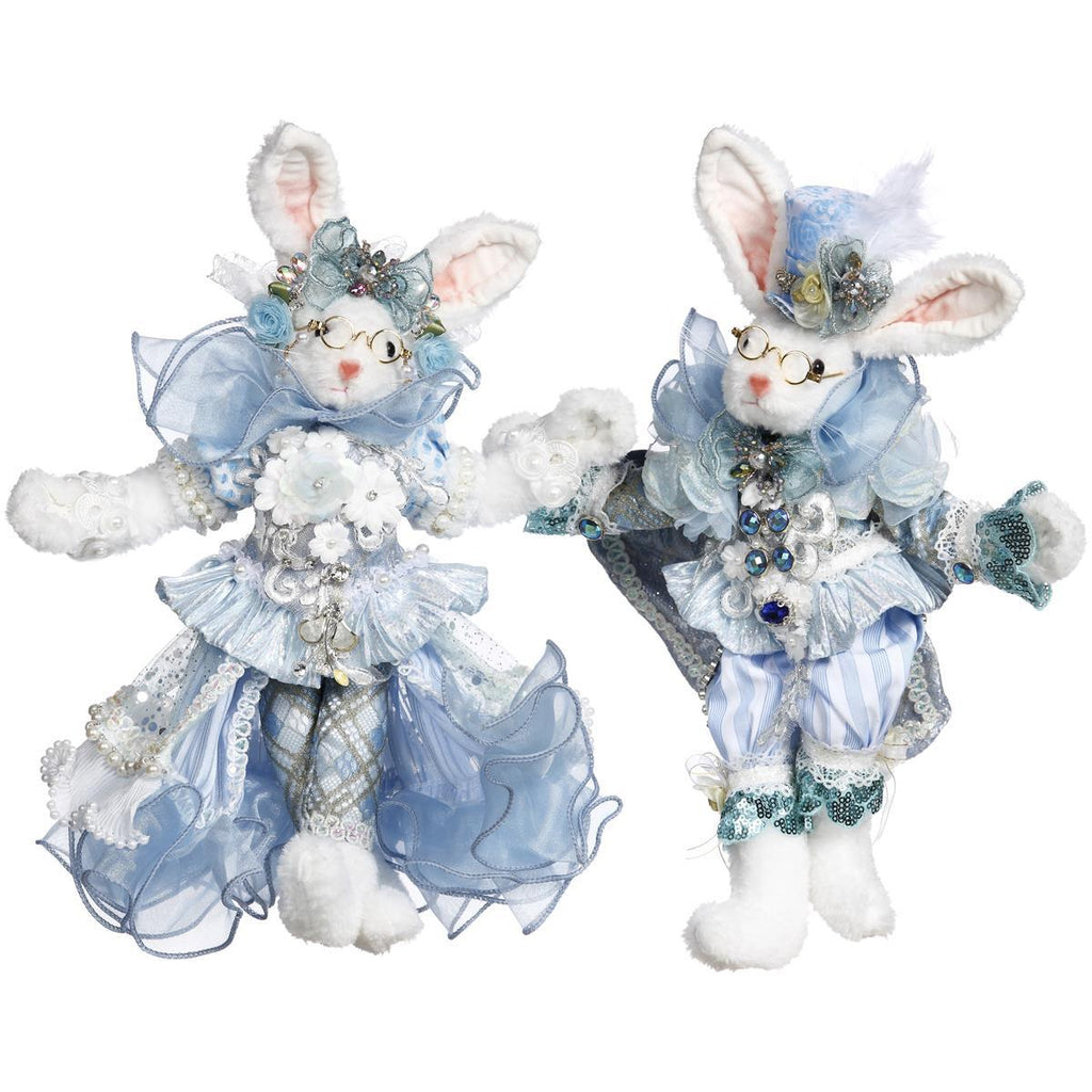 New 2023 <br> Mark Roberts 2023 Easter Collection <BR> Mr/Mrs Peter Rabbit (2 Assorted) BLUE<br> Small
