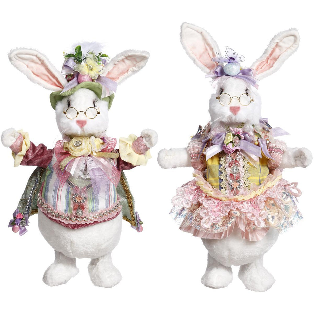 Mark Roberts Easter Collection <BR> Mr/Mrs Fluffy Rabbit (2 Assorted) <br> Price is for Each