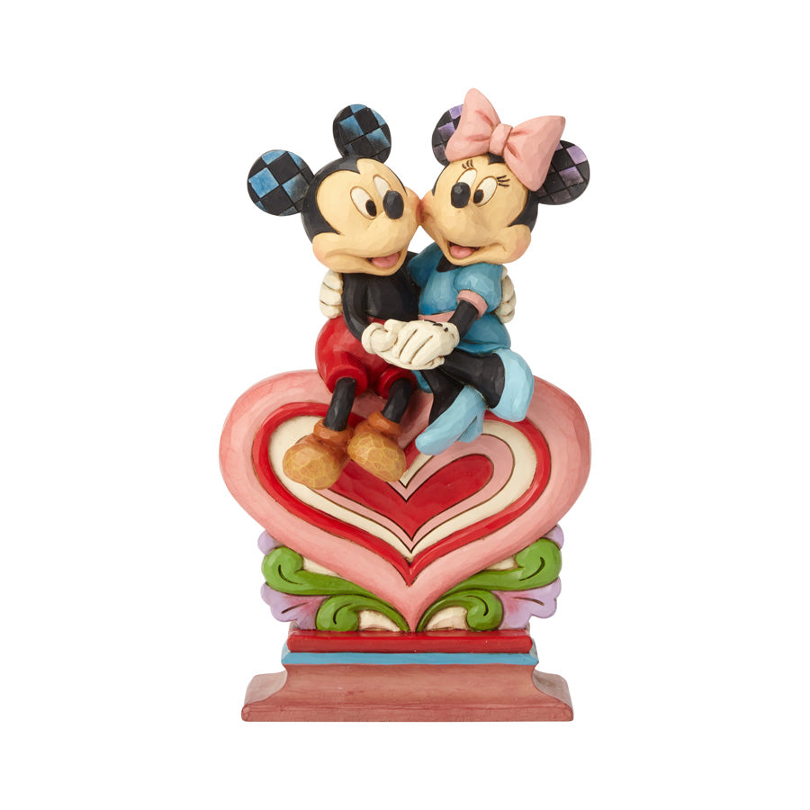DISNEY TRADITIONS<br>Mickey Minnie Sitting on Heart<br>"Heart to Heart"