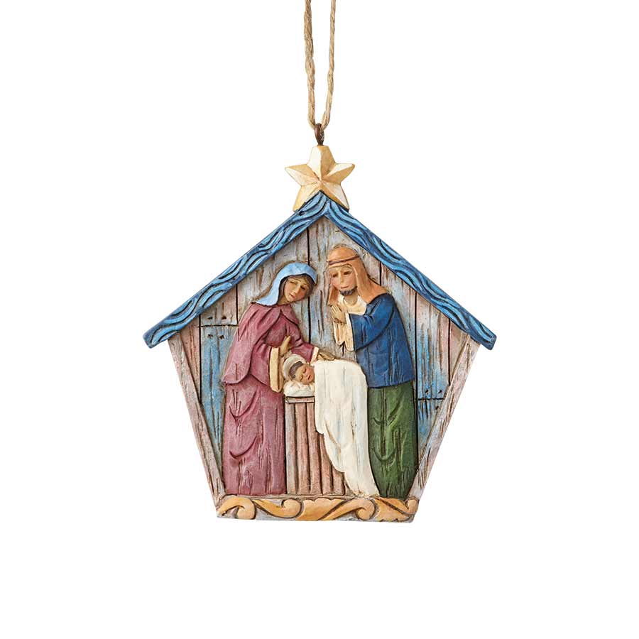 Jim Shore <br> Heartwood Creek <br>Hanging Ornament <br> Holy Family