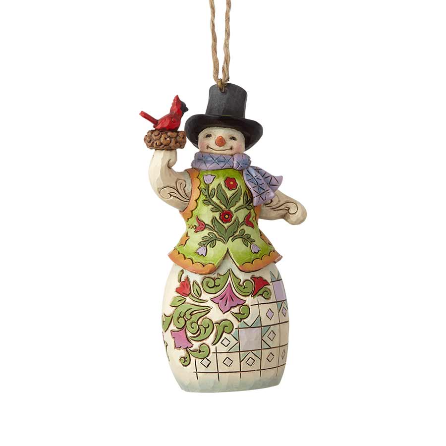 Heartwood Creek <br> Hanging Ornament <br> Snowman With Cardinal