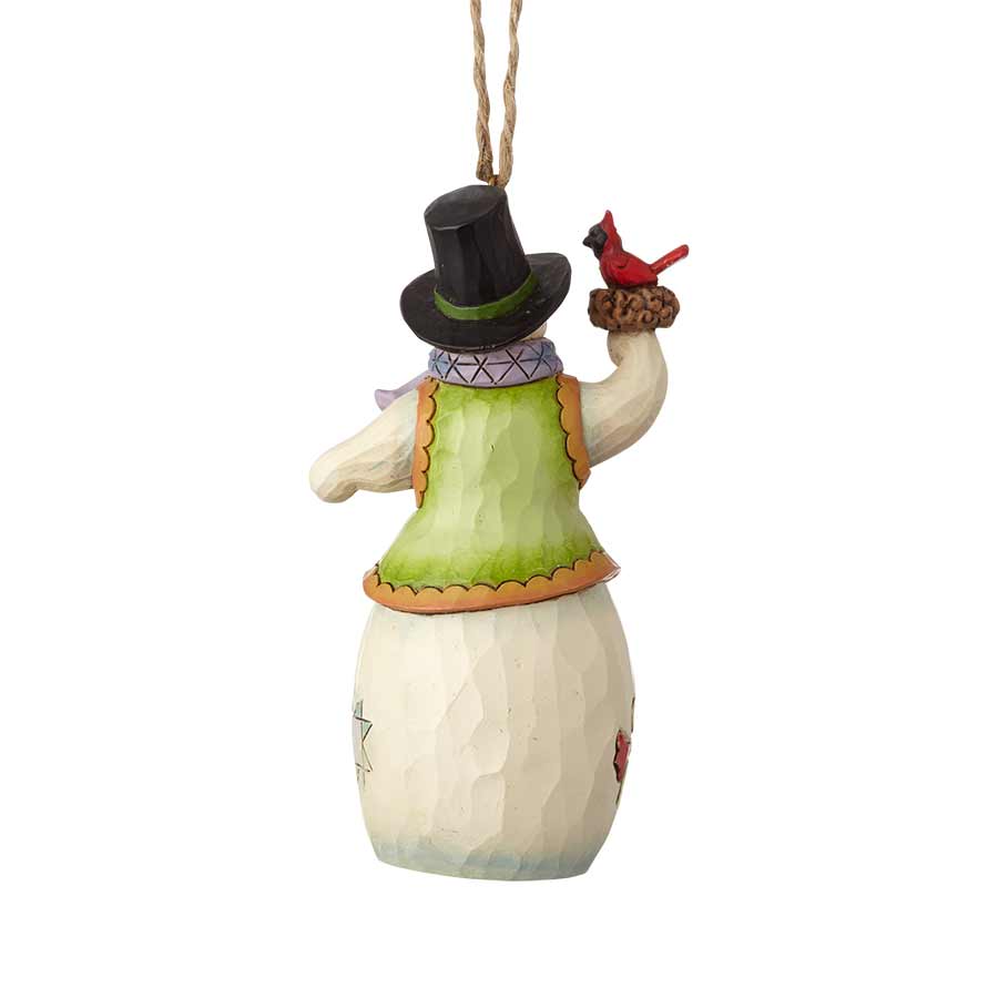 Heartwood Creek <br> Hanging Ornament <br> Snowman With Cardinal
