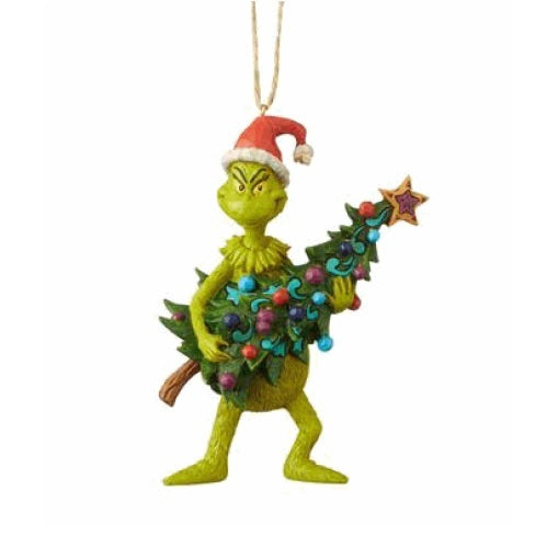 Grinch by Jim Shore <br> Hanging Ornament <br> Grinch With Tree (12.5cm)