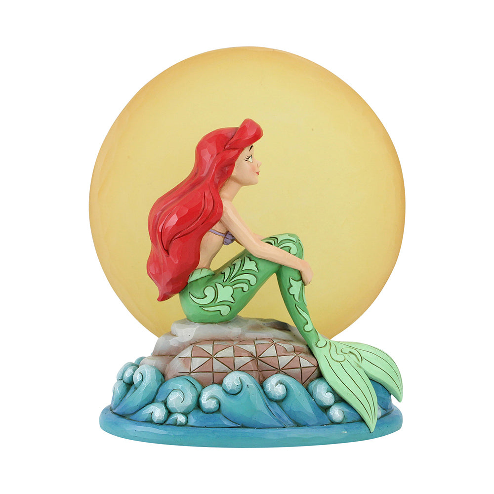 DISNEY TRADITIONS <br> Ariel Sitting on Rock by Moon <br> "Mermaid by Moonlight"