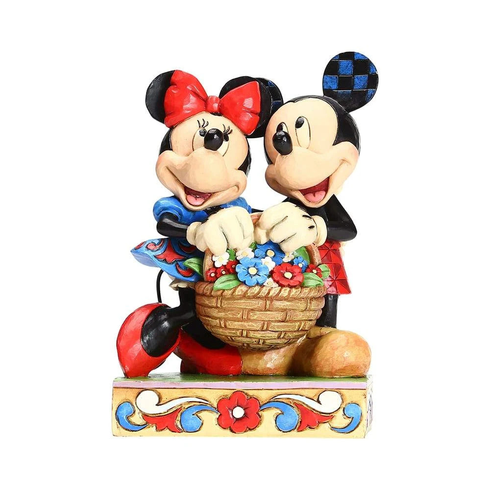 DISNEY TRADITIONS <br> Mickey & Minnie with Basket of Flowers <br> "Love In Bloom"