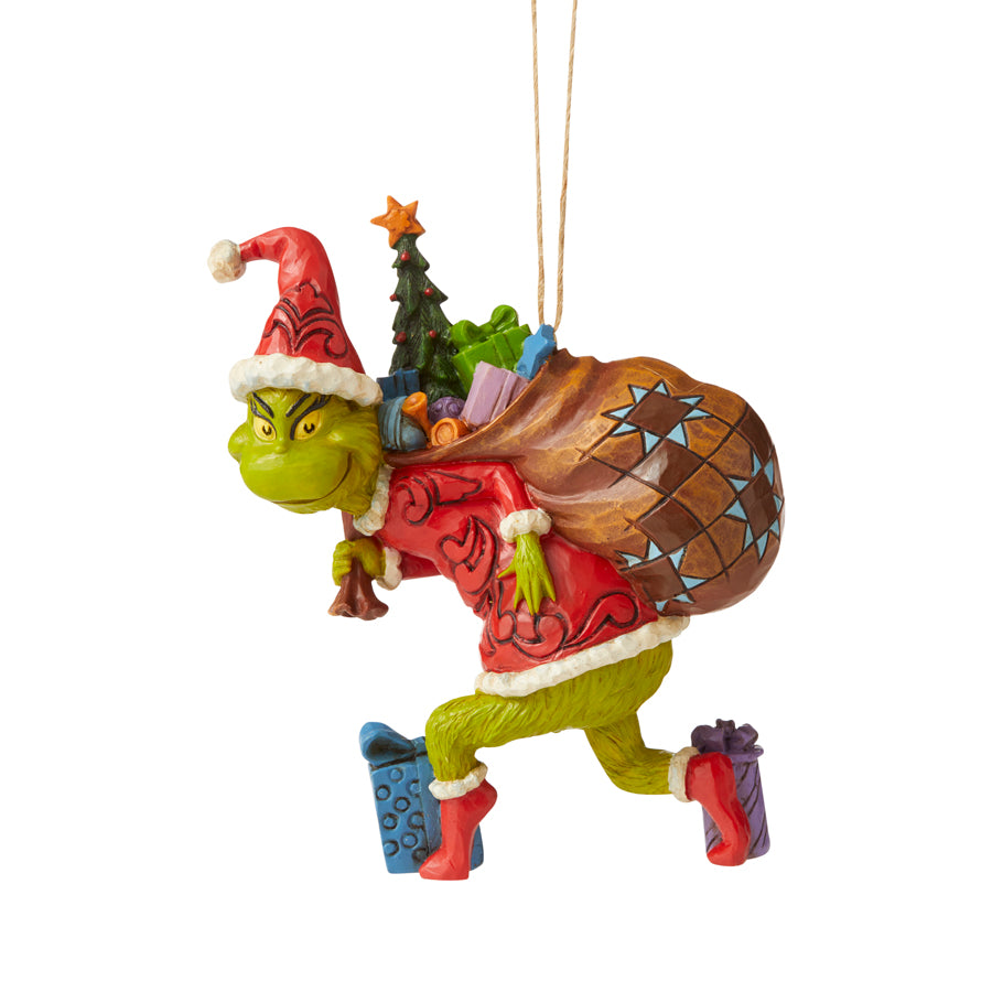 Grinch by Jim Shore <br> Hanging Ornament <br> Grinch Tiptoeing (11cm)