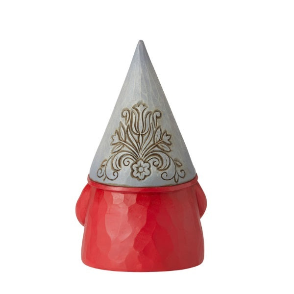 Heartwood Creek <br> Nordic Noel <br> Grey Floral Hat Gnome (13cm) <br> "Jolly Jultomten"