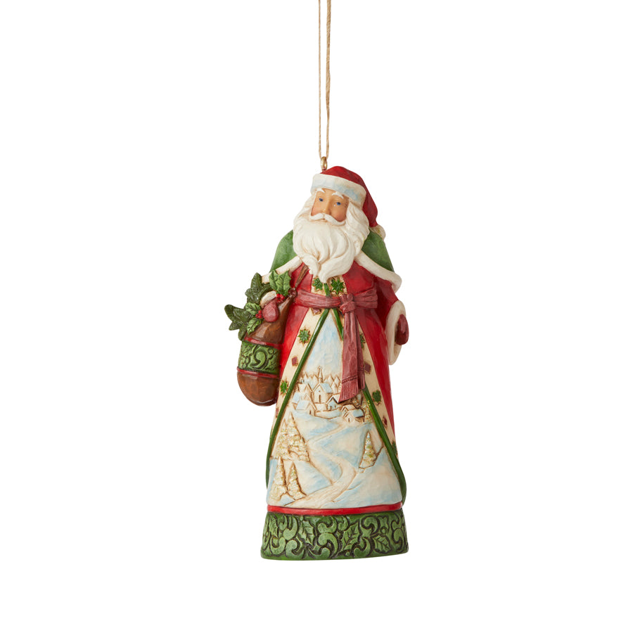 Heartwood Creek <br> Hanging Ornament <br> Santa With Winter Scene
