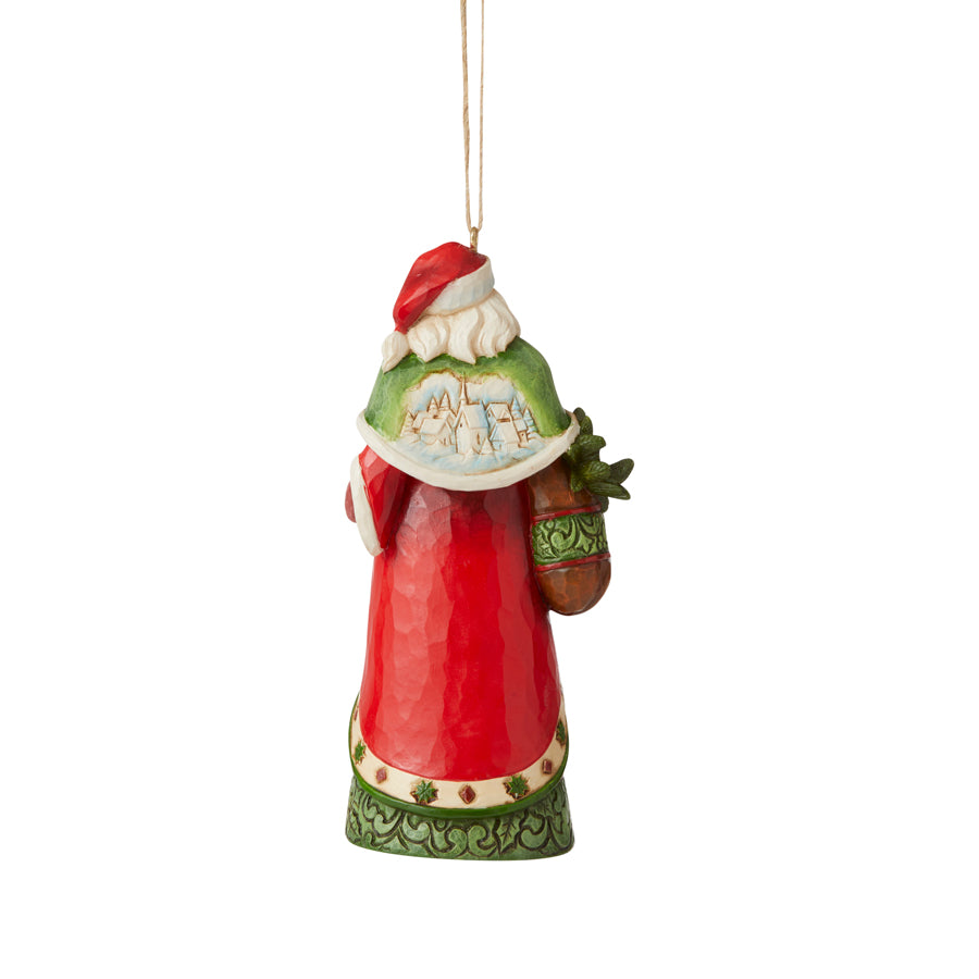 Heartwood Creek <br> Hanging Ornament <br> Santa With Winter Scene