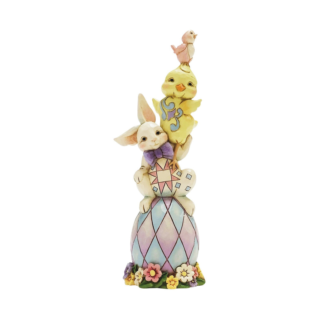 Heartwood Creek <br>Stacked Easter Figurine <br> "Eggstra Dose of Cute"