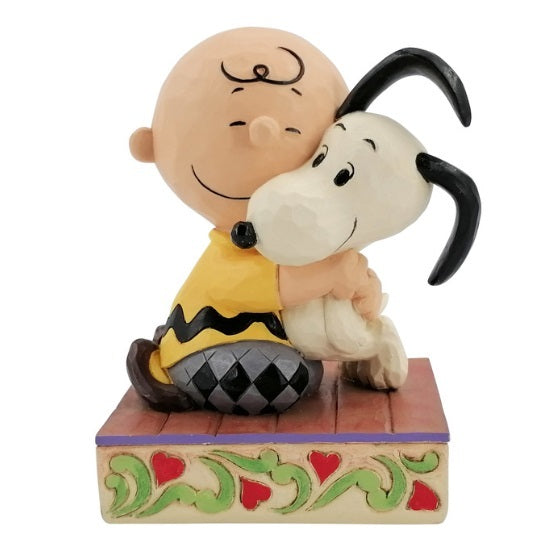 Peanuts by Jim Shore <br> Charlie Brown and Snoopy Hugging <br>"Beagle Hug = Blissful Heart"