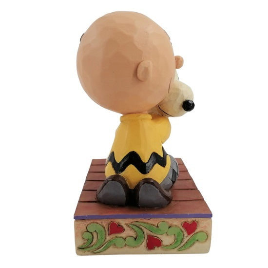Peanuts by Jim Shore <br> Charlie Brown and Snoopy Hugging <br>"Beagle Hug = Blissful Heart"