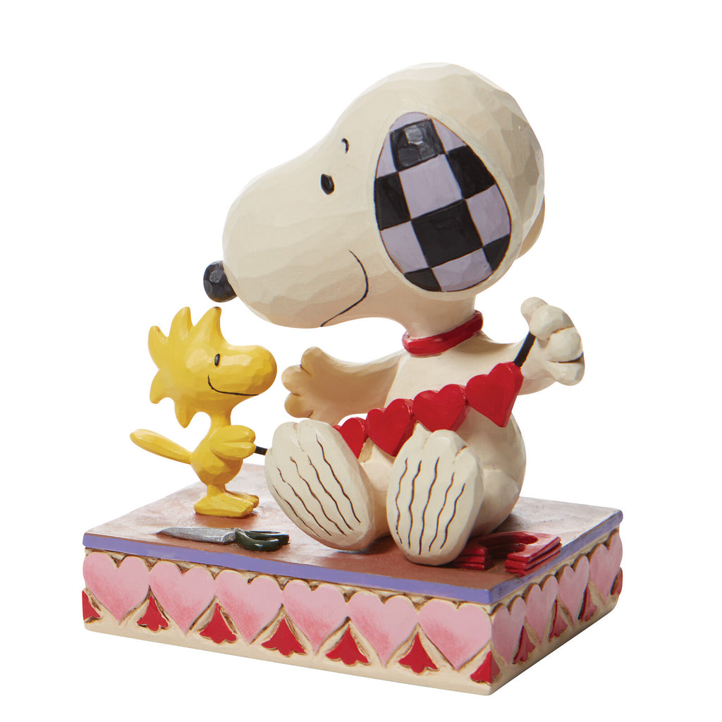Peanuts by Jim Shore <br> Snoopy with Hearts Garland <br> "Stringing Hearts"